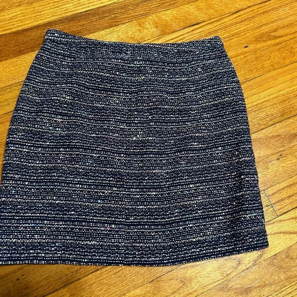 Ann Taylor LOFT Skirt Womens 8 Petite Tweed Mini Lined Faux Front Pockets